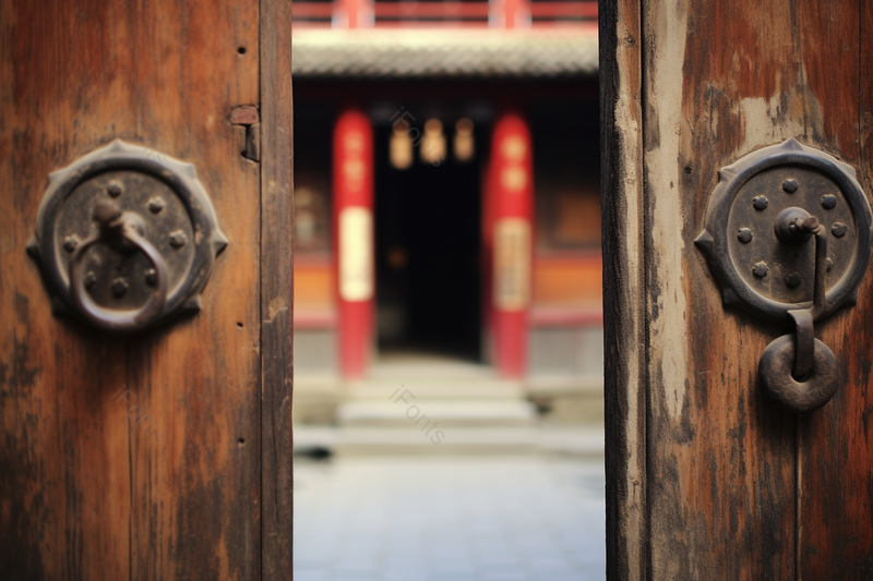 中式古老建筑祠堂院子的老门环,高清,摄影图,摄影图片,图片大全,摄影图免费下载
